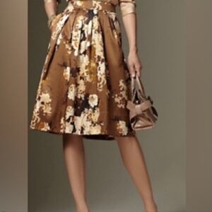 Talbots Floral Brown Skirt 14Petite